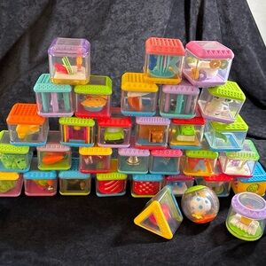 Fisher Price Stackable Sensory Discovery Cubes Toy Set Multicolor Lot of 33